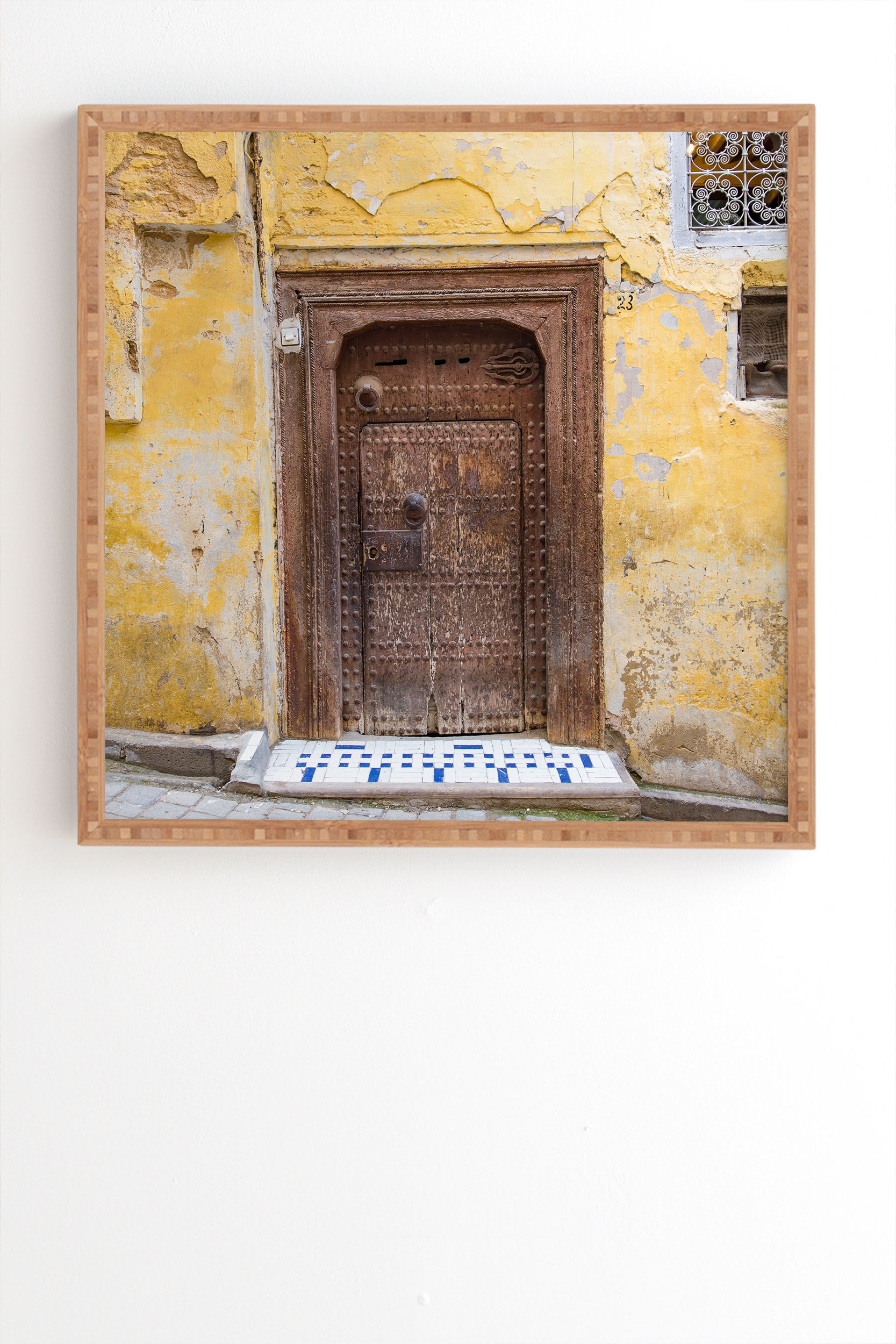 Fes Number 23 by TRVLR Designs - Framed Wall Art Bamboo 30" x 30" - Image 1