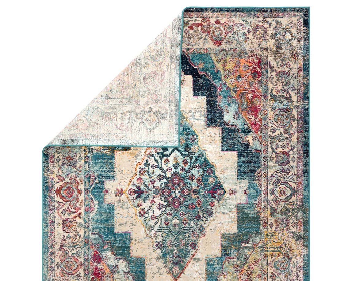 Peridot Area Rug, Teal & Red, 7'10" x 9'10" - Image 2