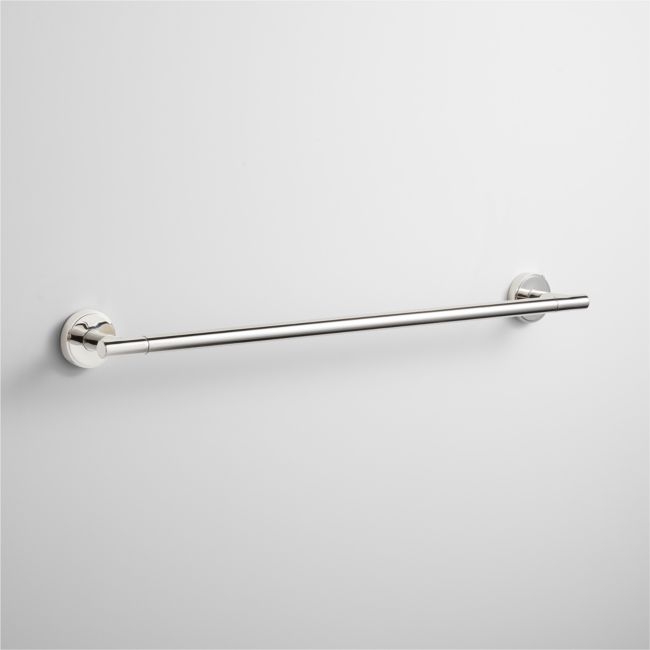 Modern Flat-End Polished Chrome Bath Towel Bar 24" - Image 0