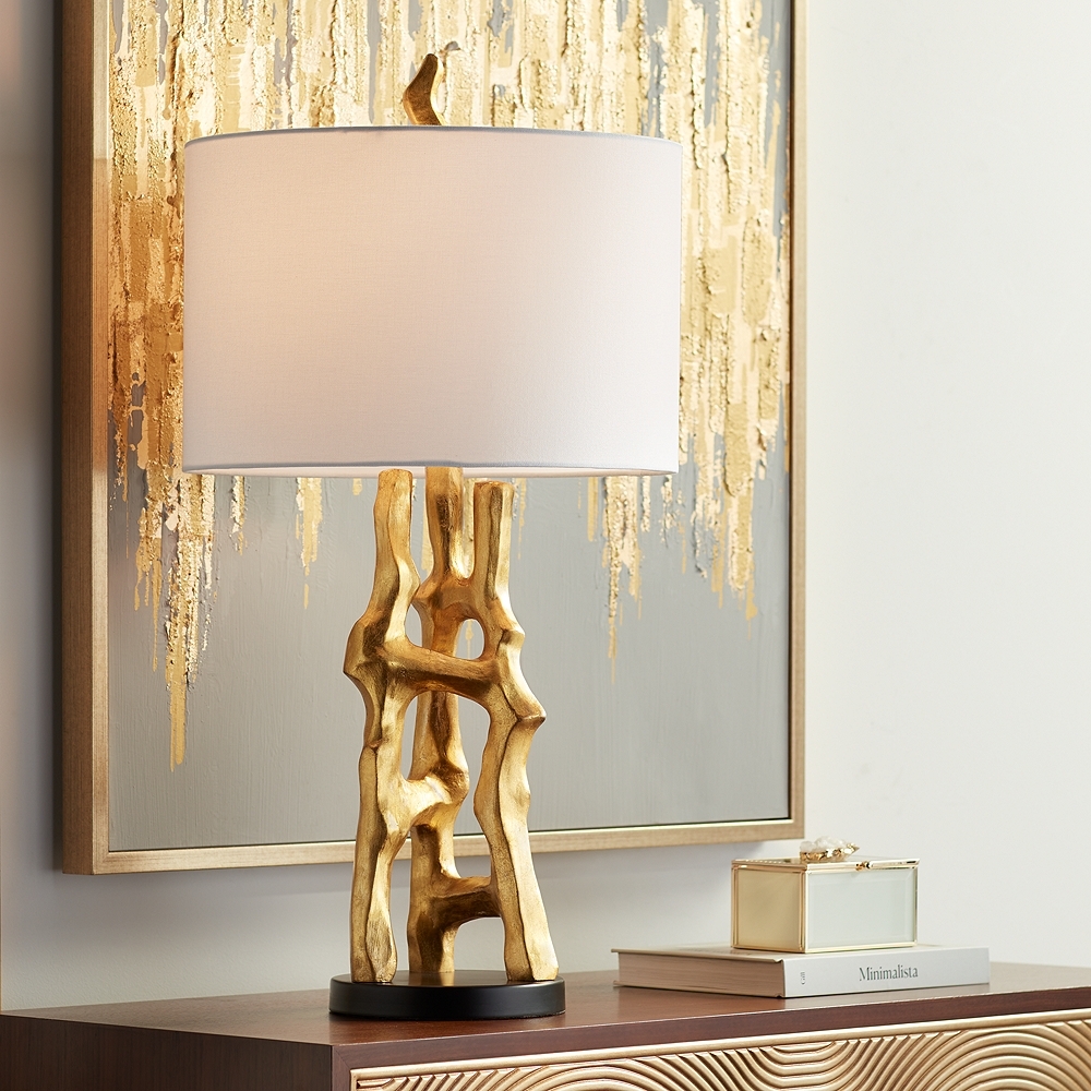 Possini Euro Organic Sculpture 29" High Modern Gold Table Lamp - Image 0