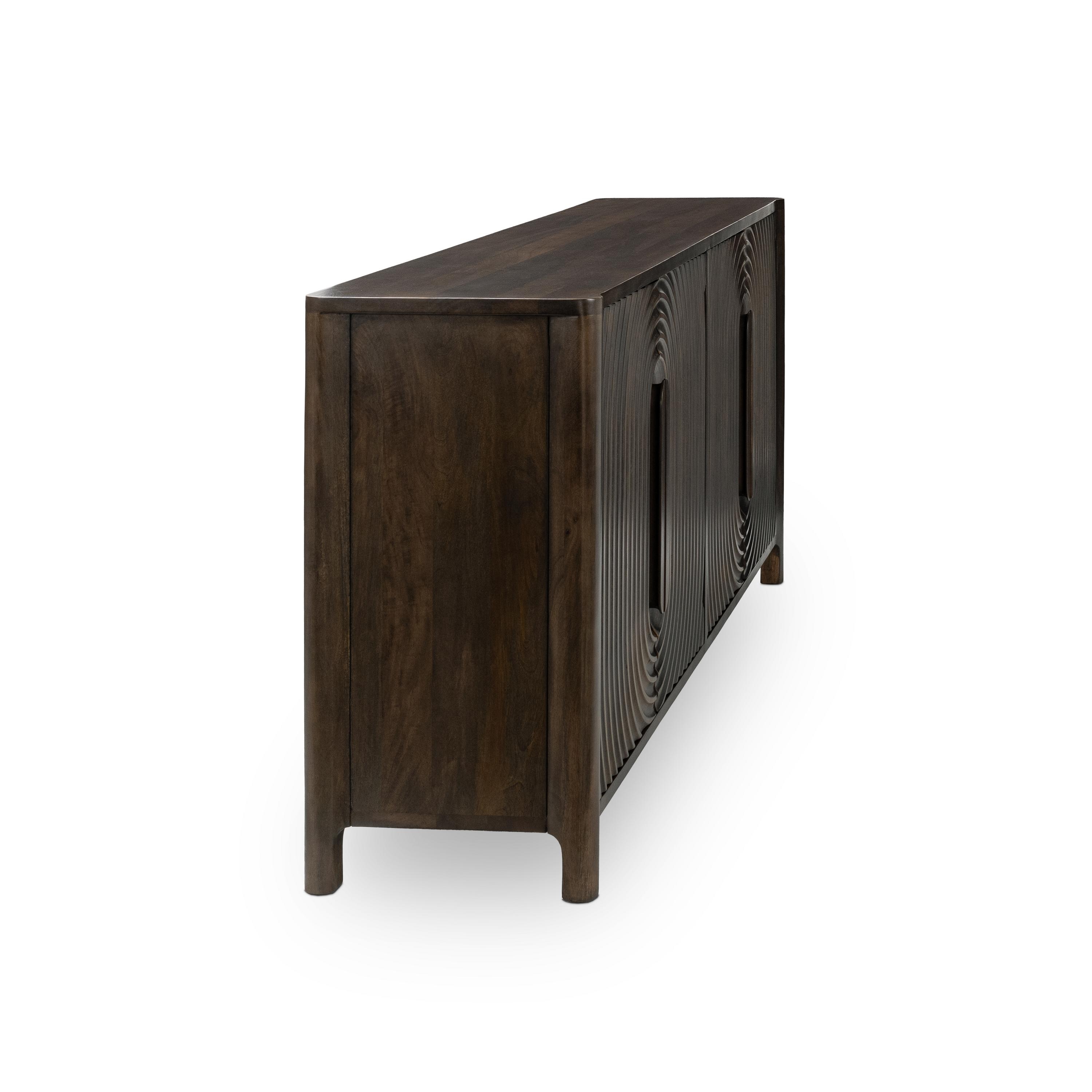 Colson Mango Wood 4Dr Cabinet Coffee Brown - Image 3
