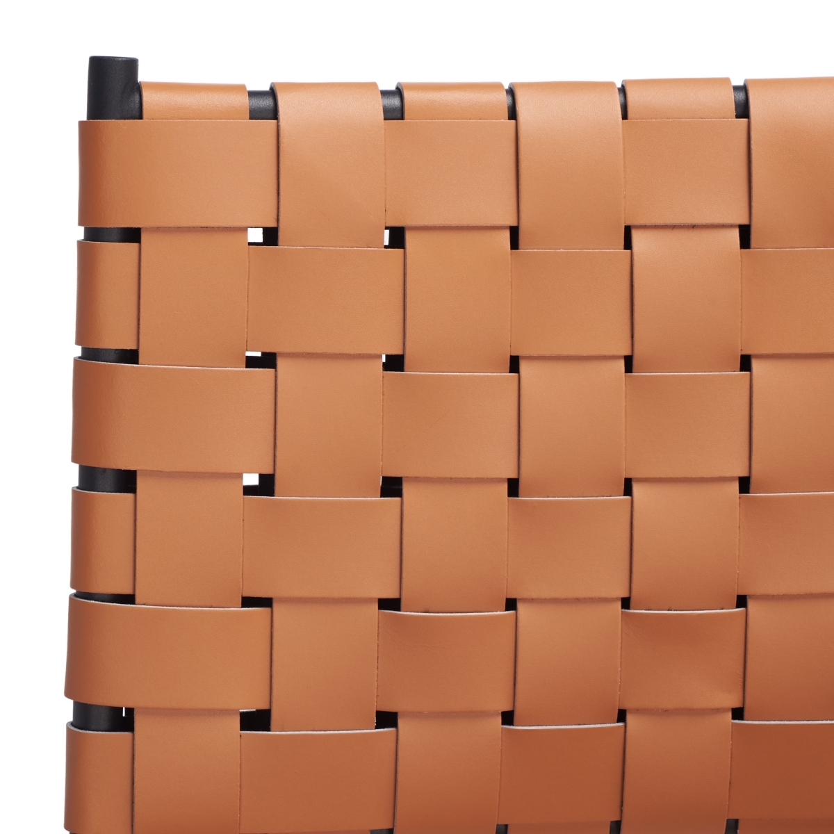 Olenna Woven Counter Stool - Cognac / Black - Safavieh - Image 2