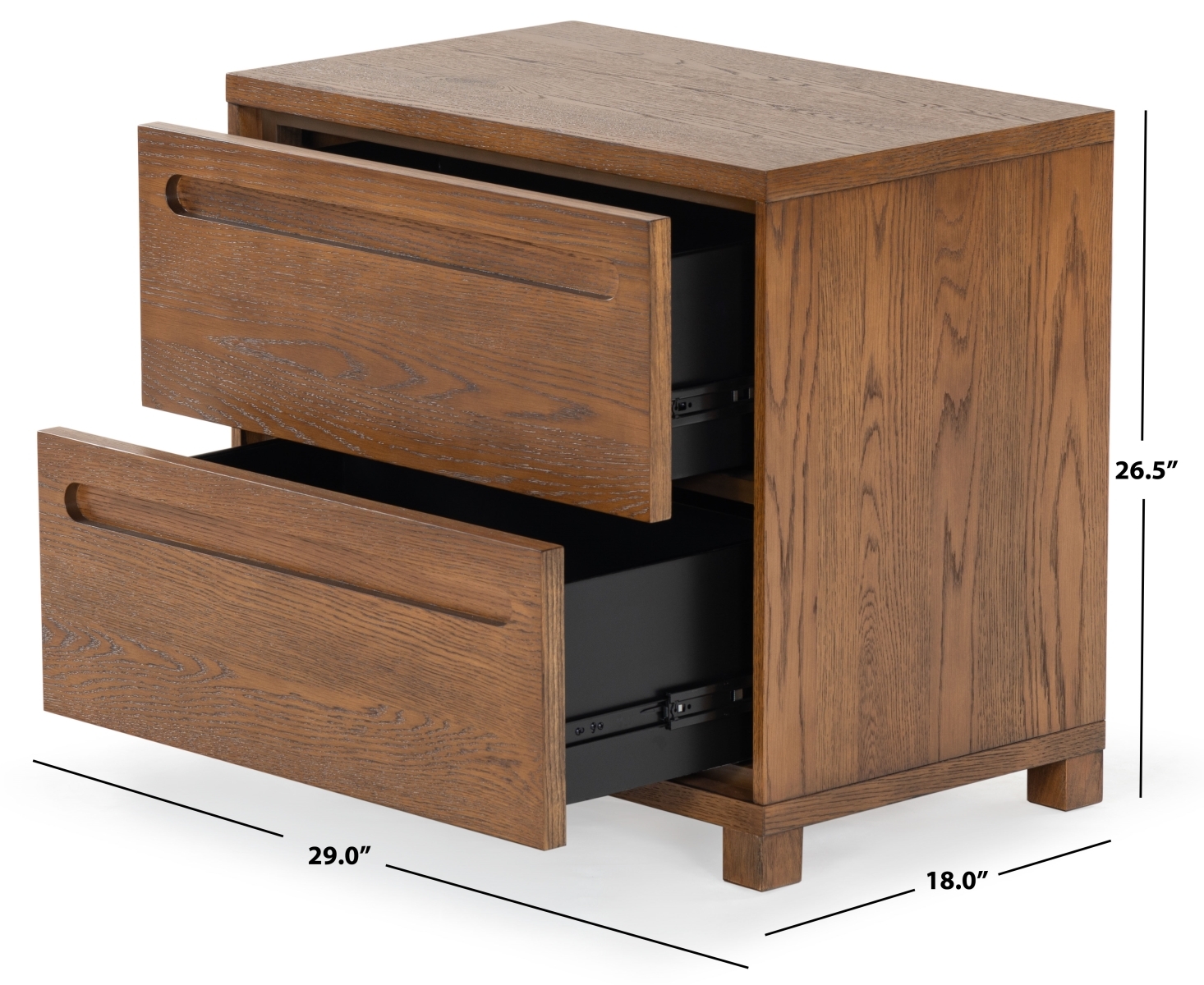 Tobiette 2 Drawer Nightstand - Medium Oak - Image 7