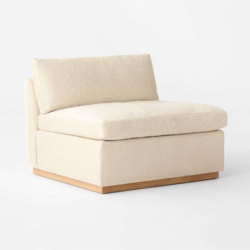 Stormo Ivory Boucle Armless Chair - Image 2