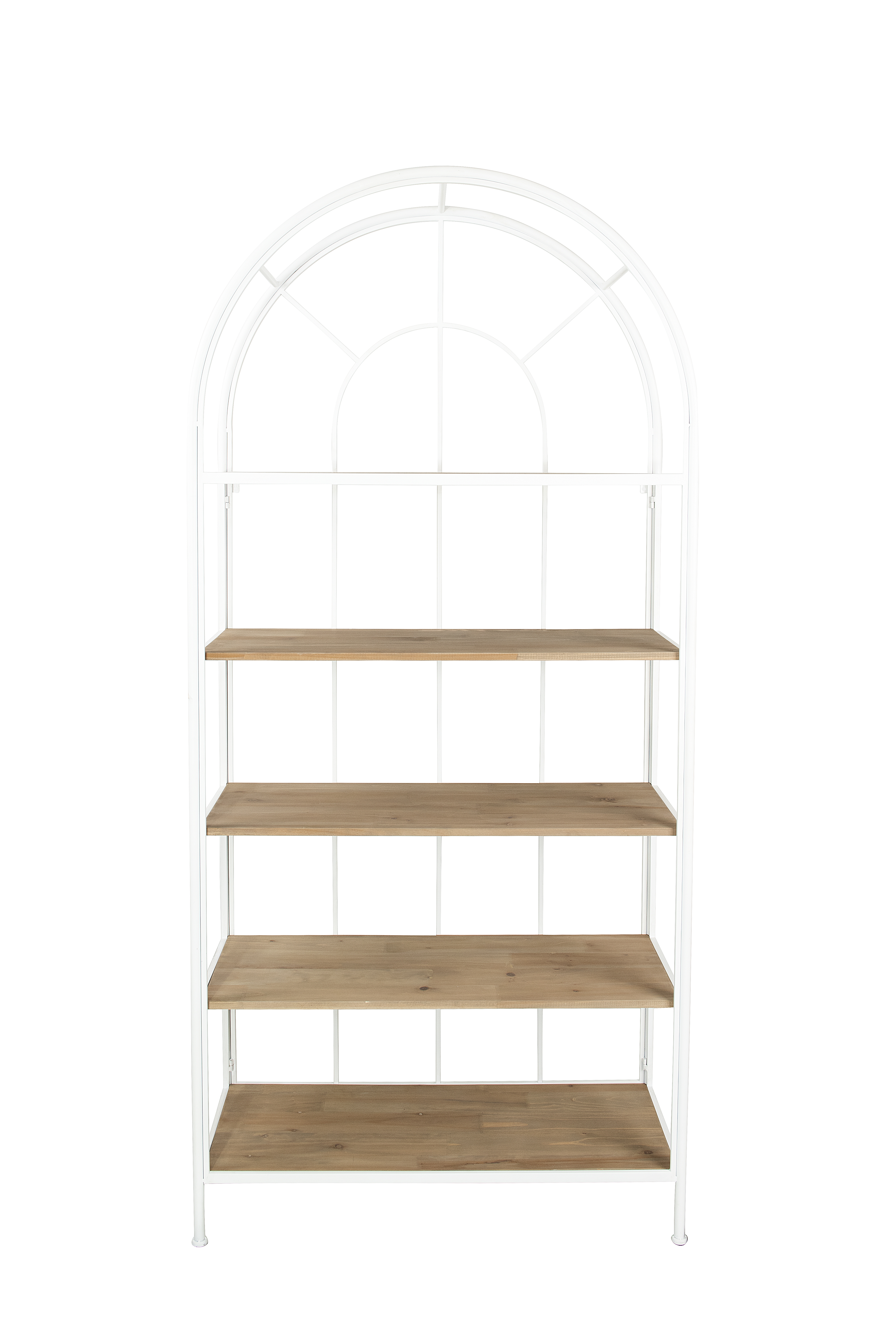 Metal Framed Bookshelf with 5 Wood Shelves - Image 0