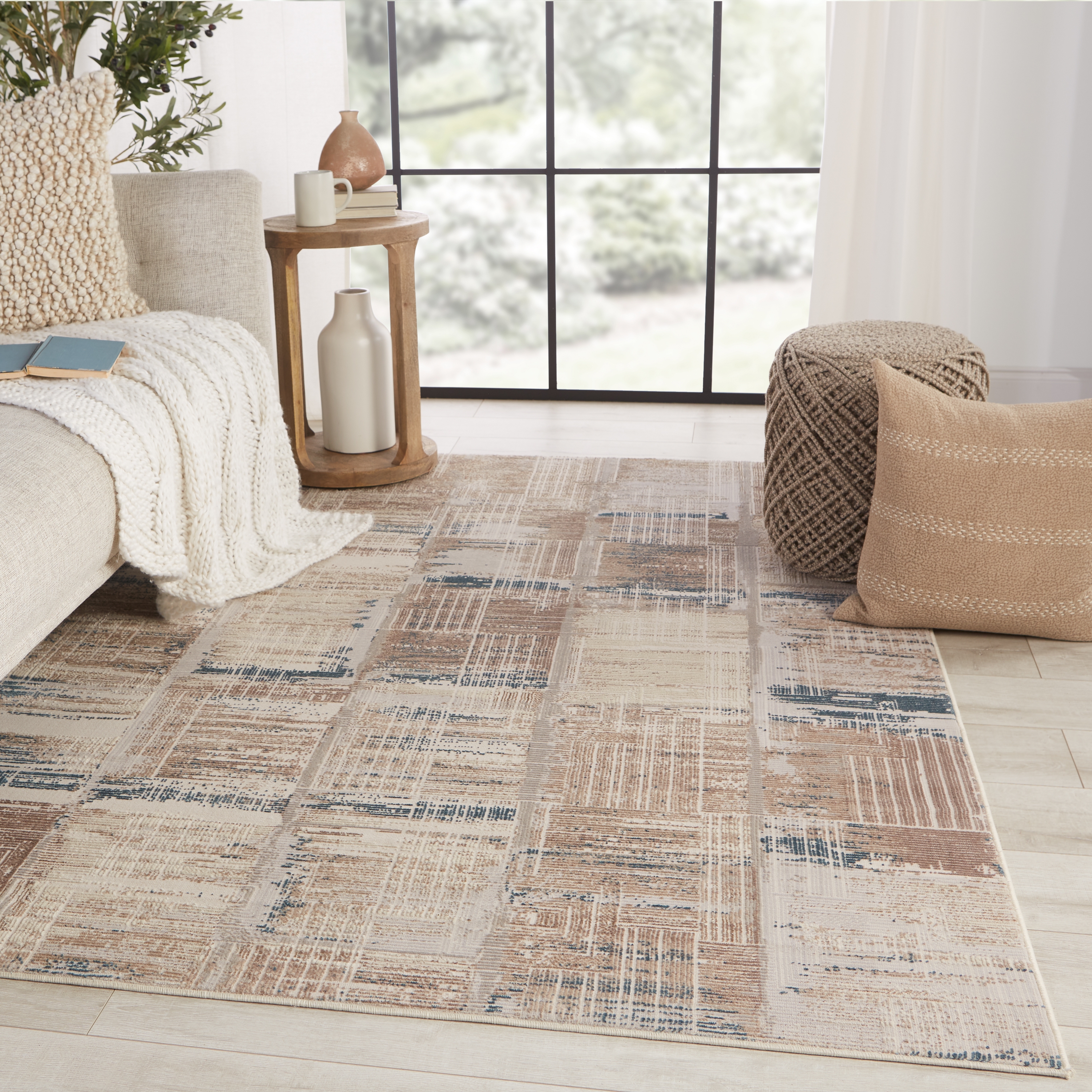Vibe by Halvard Abstract Ivory/ Blue Area Rug (8'X10') - Image 4