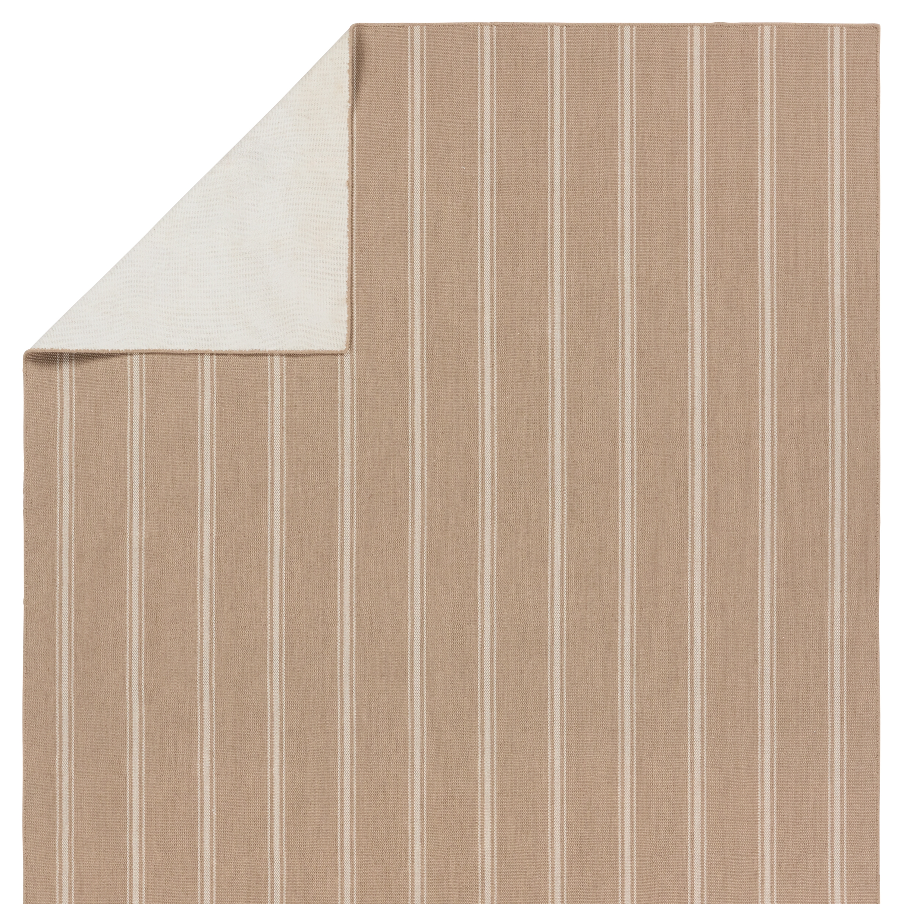 Barclay Butera by Memento Handmade Indoor/Outdoor Striped Beige/ Ivory Area Rug (18"X18") - Image 2