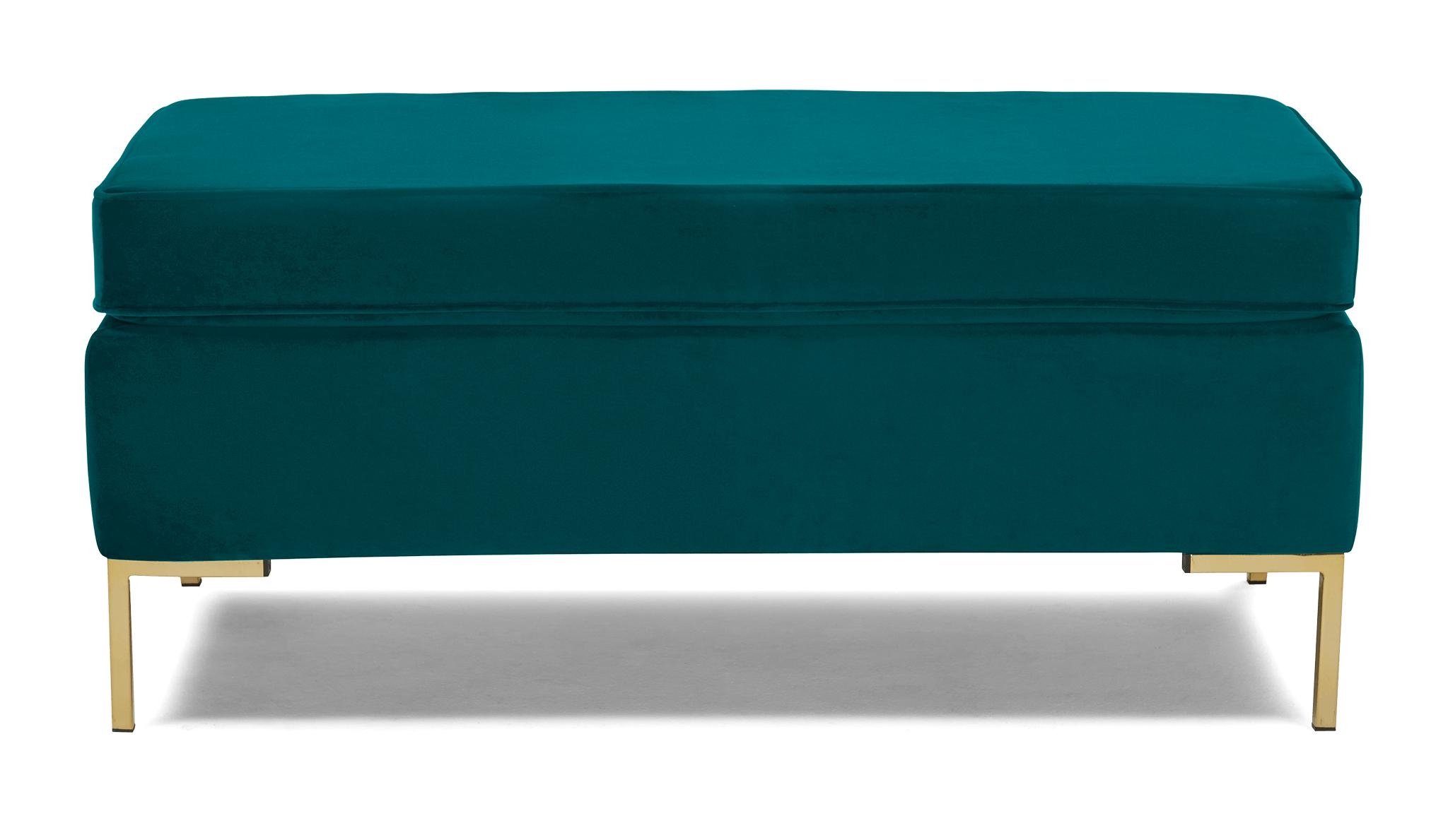 Blue Dee Mid Century Modern Bench with Storage - Lucky Turquoise - Image 0