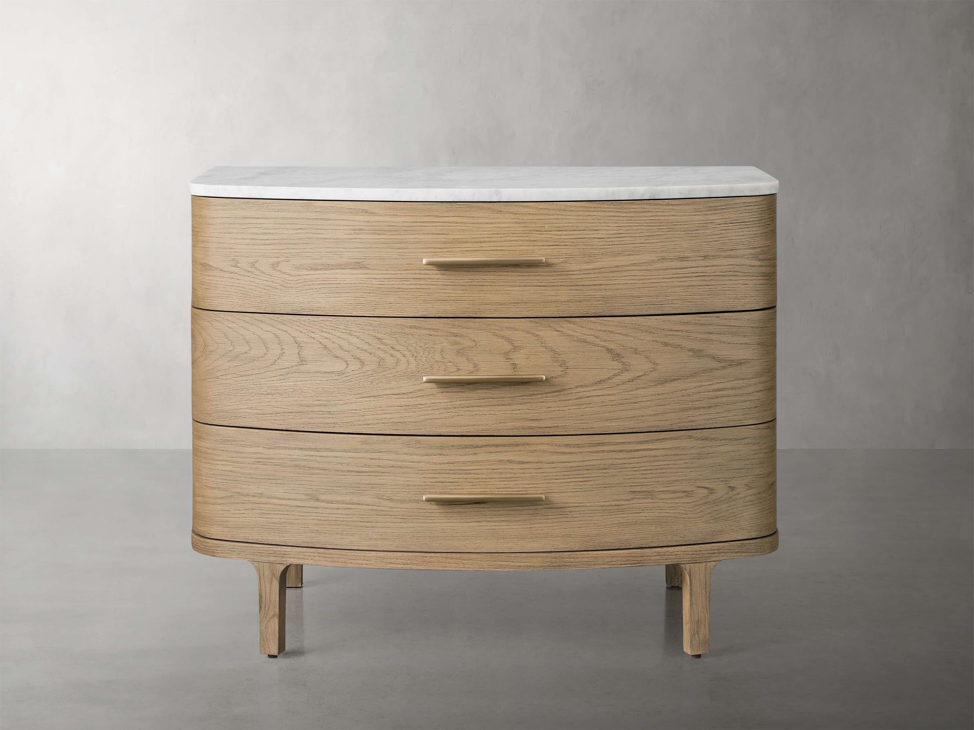 Danny Three-Drawer Chest in Stone Natural  Fawn/Carrara Marble - Image 0