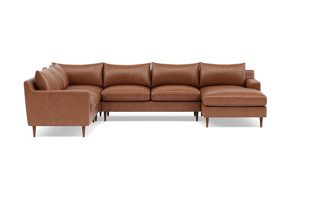 Sloan 4-Piece Leather Corner Sectional Sofa with Right Chaise - Image 0