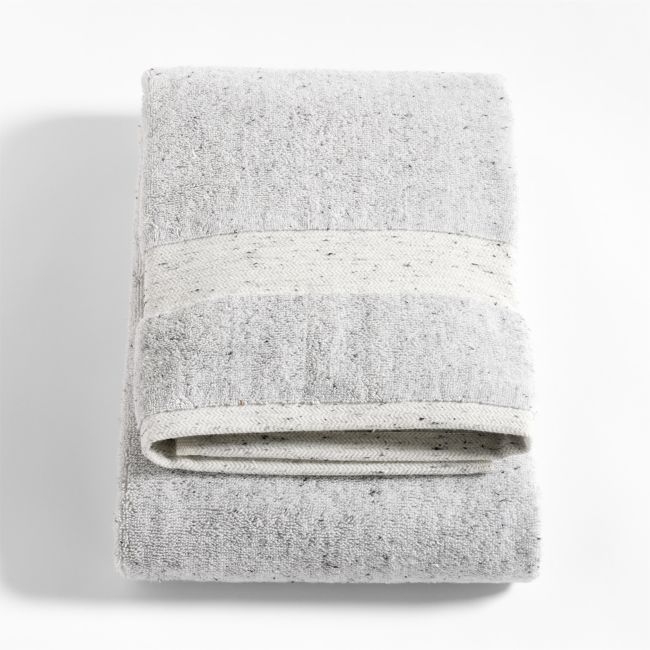 Organic Turkish Cotton Grey Fleck Bath Towel - Image 0