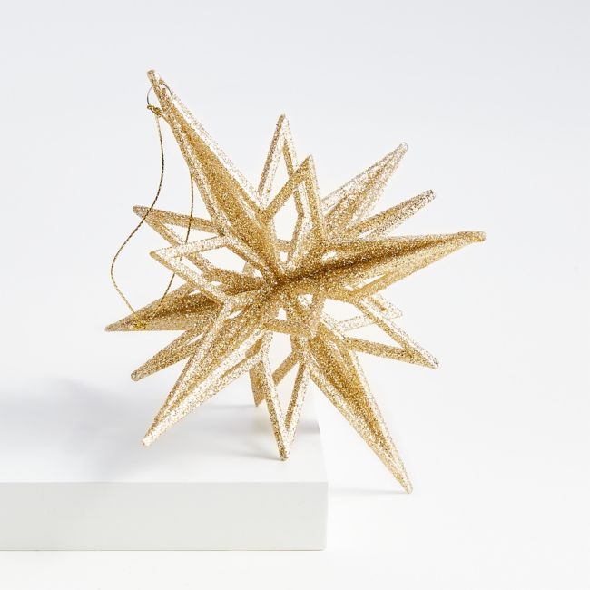 Radiant Glitter Gold Star Christmas Tree Ornament - Image 0