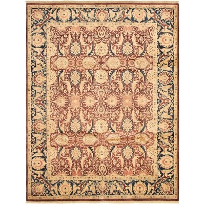 One-of-a-Kind Gye Hand-Knotted 2010s Isfahan Red/Black 9'1" x 11'10" Wool Area Rug - Image 0