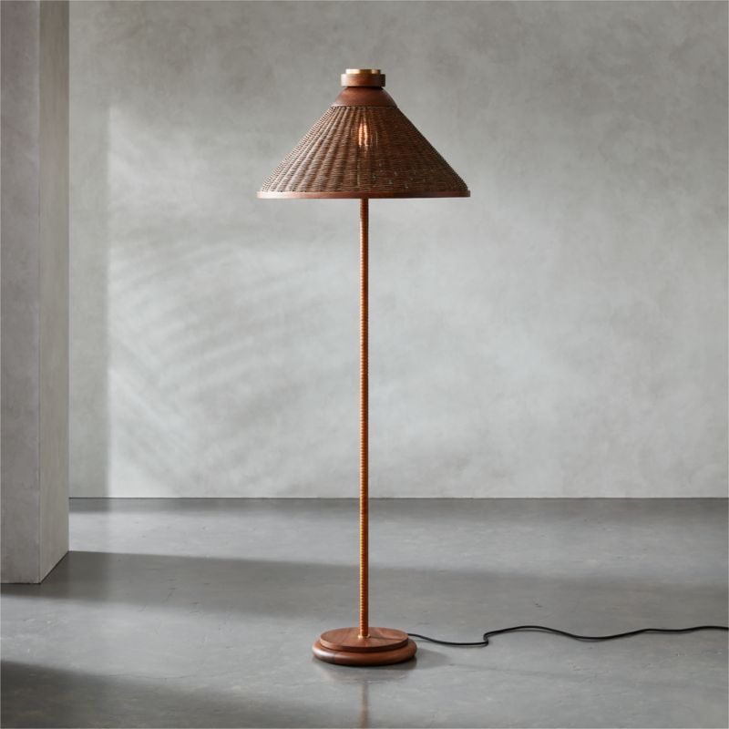 Hakka Rattan Floor Lamp - Image 1