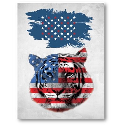 Awkward Styles USA Wall Art Tiger Canvas With Stars And Stripes American Flag Canvas Patriotic Home Gifts Kids Room Living Room Modern Wall Decoration - Image 0