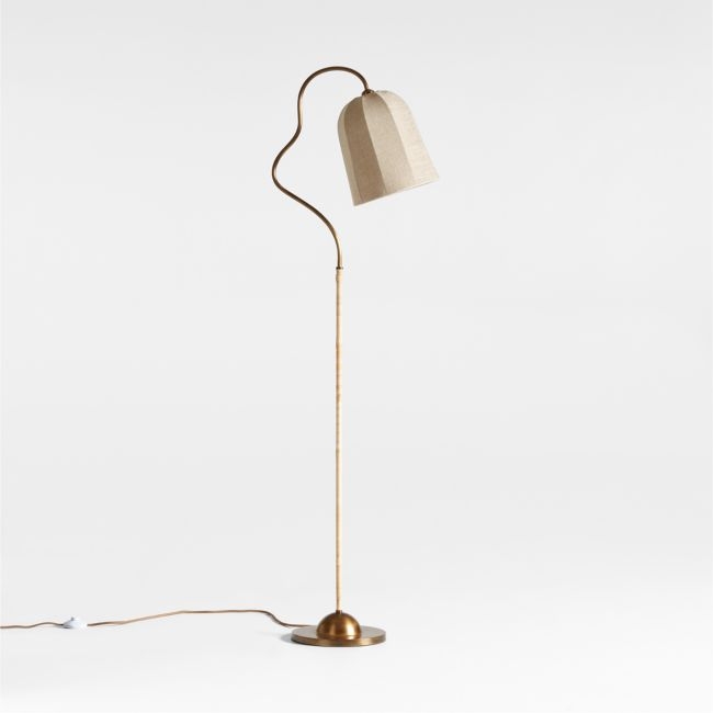 Allegra Rattan and Linen Task Floor Lamp by Jake Arnold - Image 0