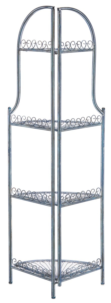 Abarrane 4 Tier Corner Shelf - Mossy Blue - Safavieh - Image 7