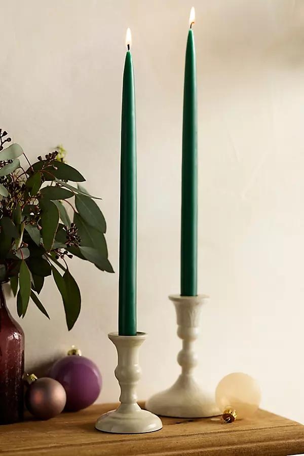 Unscented Tall Taper Candle Set, Evergreen - Image 0