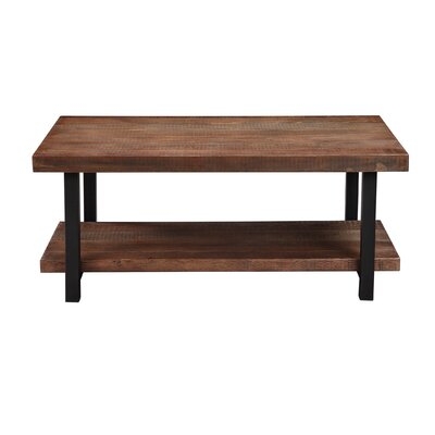 Idustrial Coffee Table Solid Wood + MDF And Iron Frame With Open Shelf - Image 0