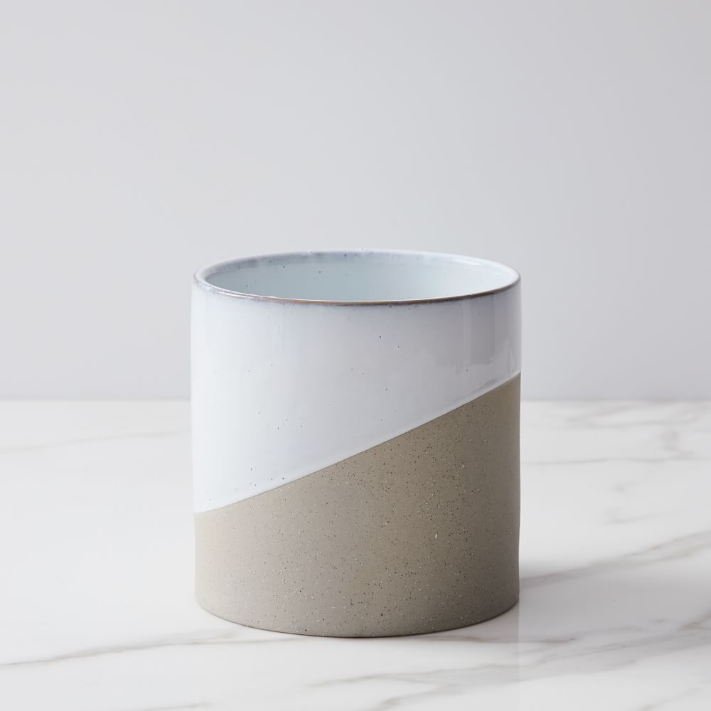 Half-Dipped Planter, Small, White - Image 0