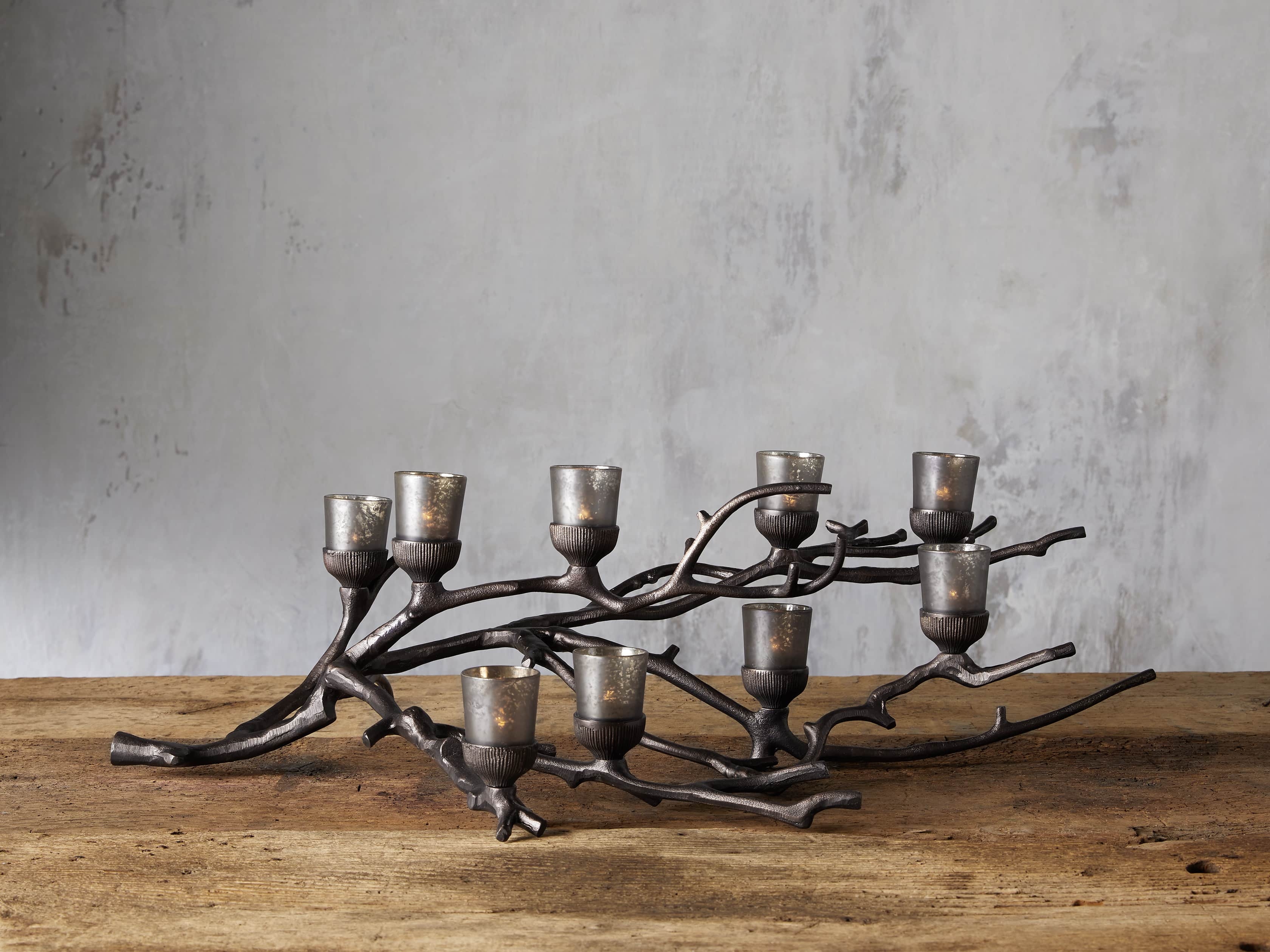Branch Candleholder in Nickel Aluminum 9-Light Bronze - Image 0