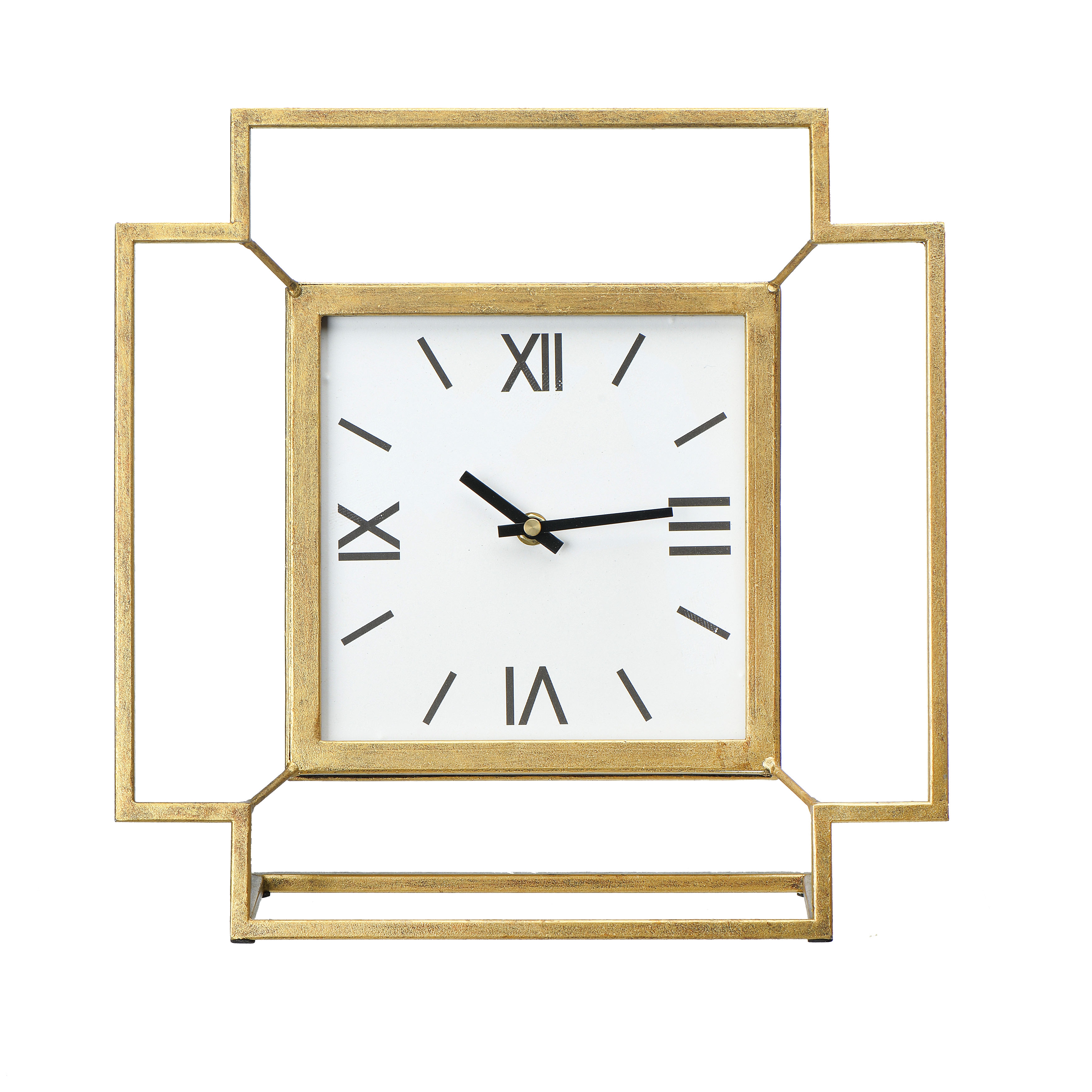 Antiqued Gold Square Mantel/Table Clock - Image 0