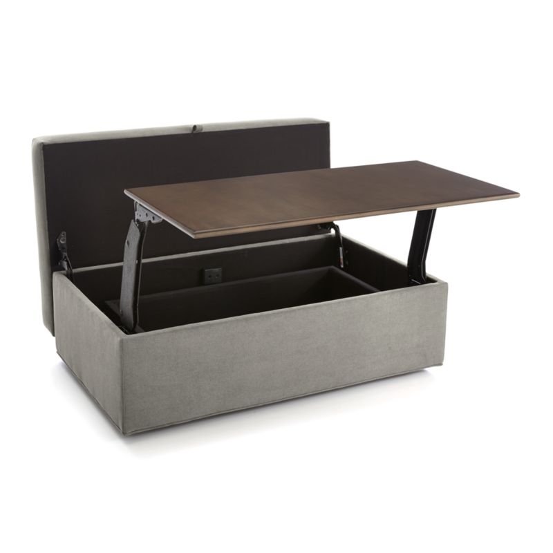 Axis 43" Storage Ottoman with Tray and Casters - Image 1