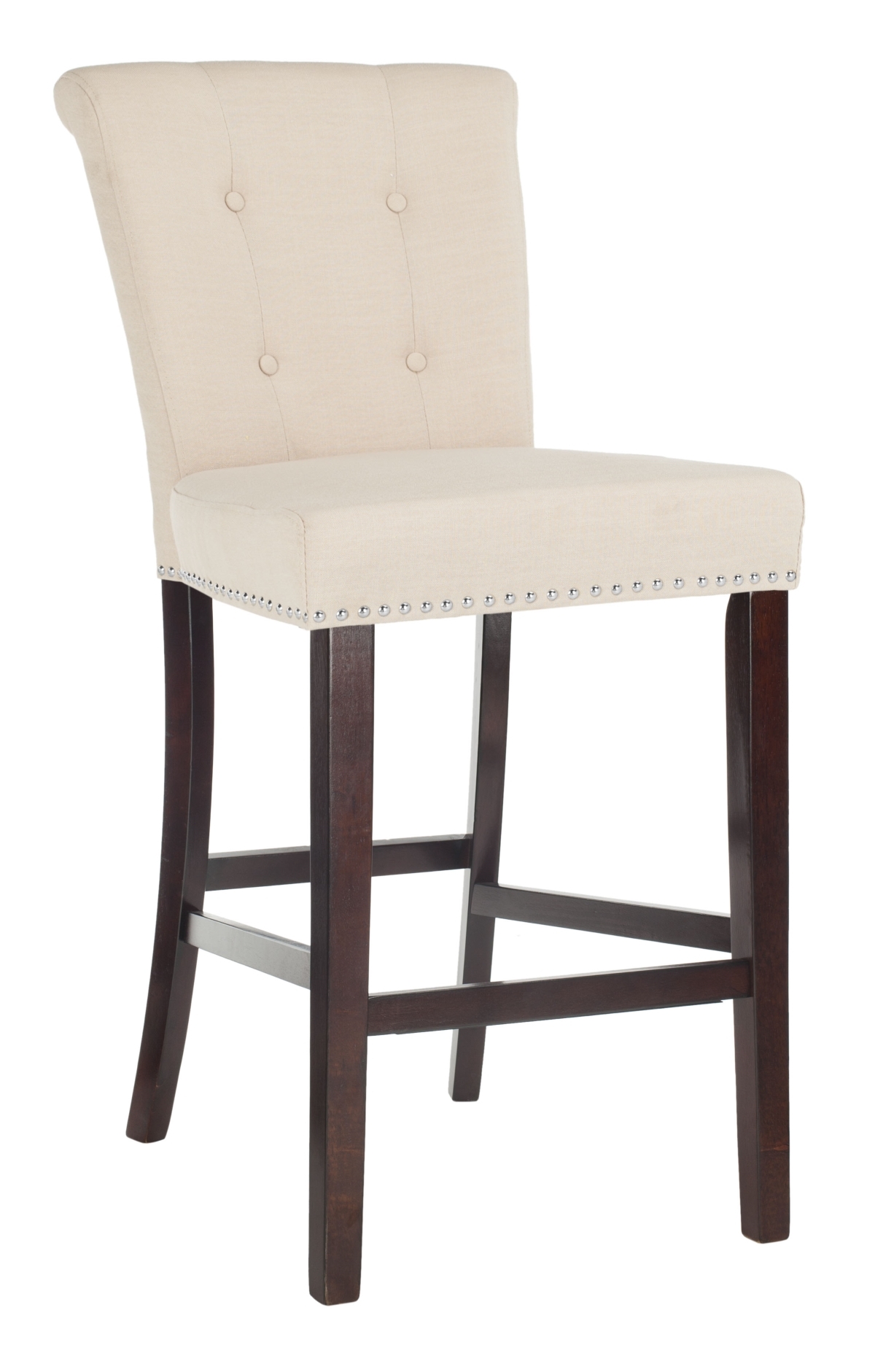 Taylor Bar Stool - Beige / Espresso - Safavieh - Image 5