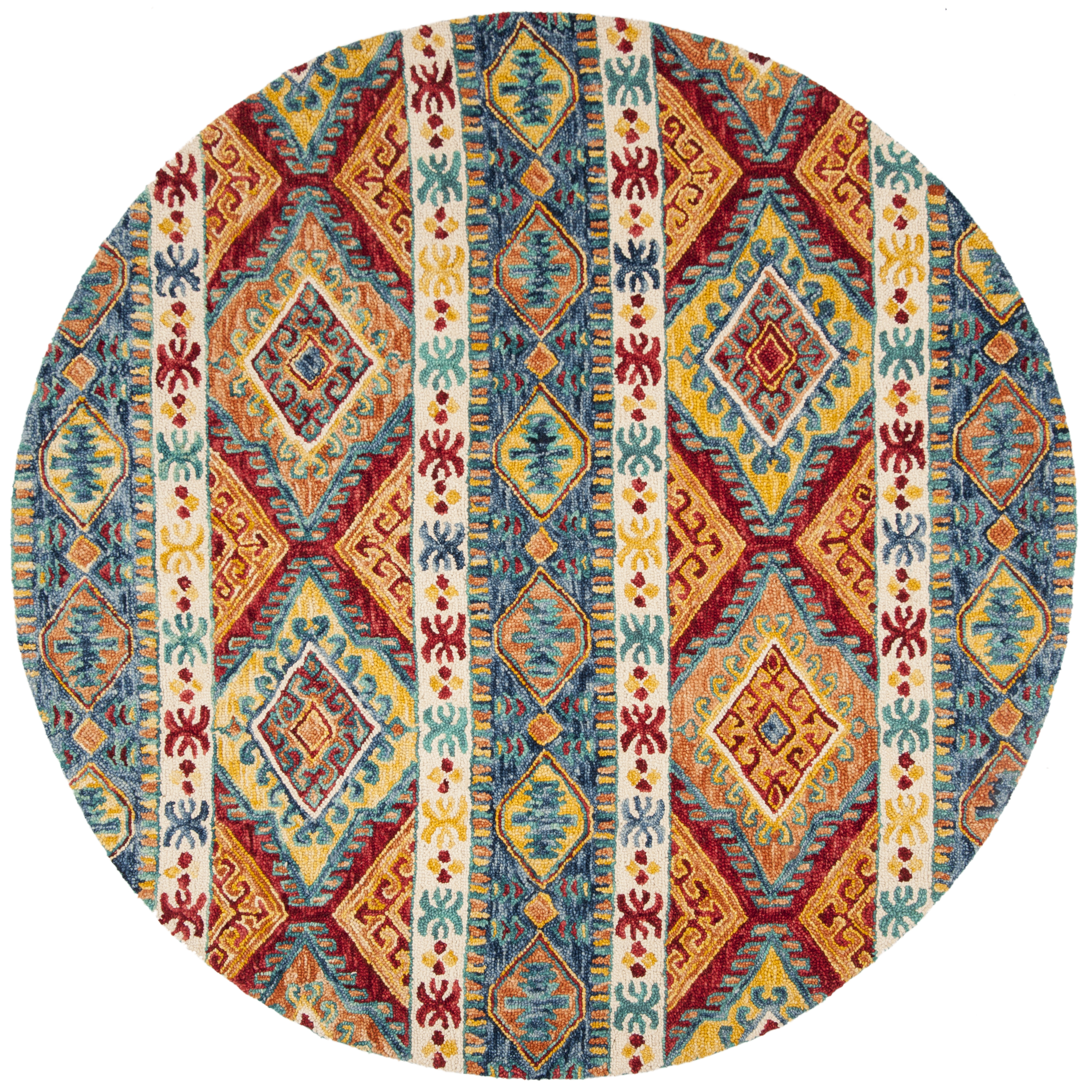 Arlo Home Hand Tufted Area Rug, APN502A, Navy/Ivory,  7' X 7' Round - Image 0