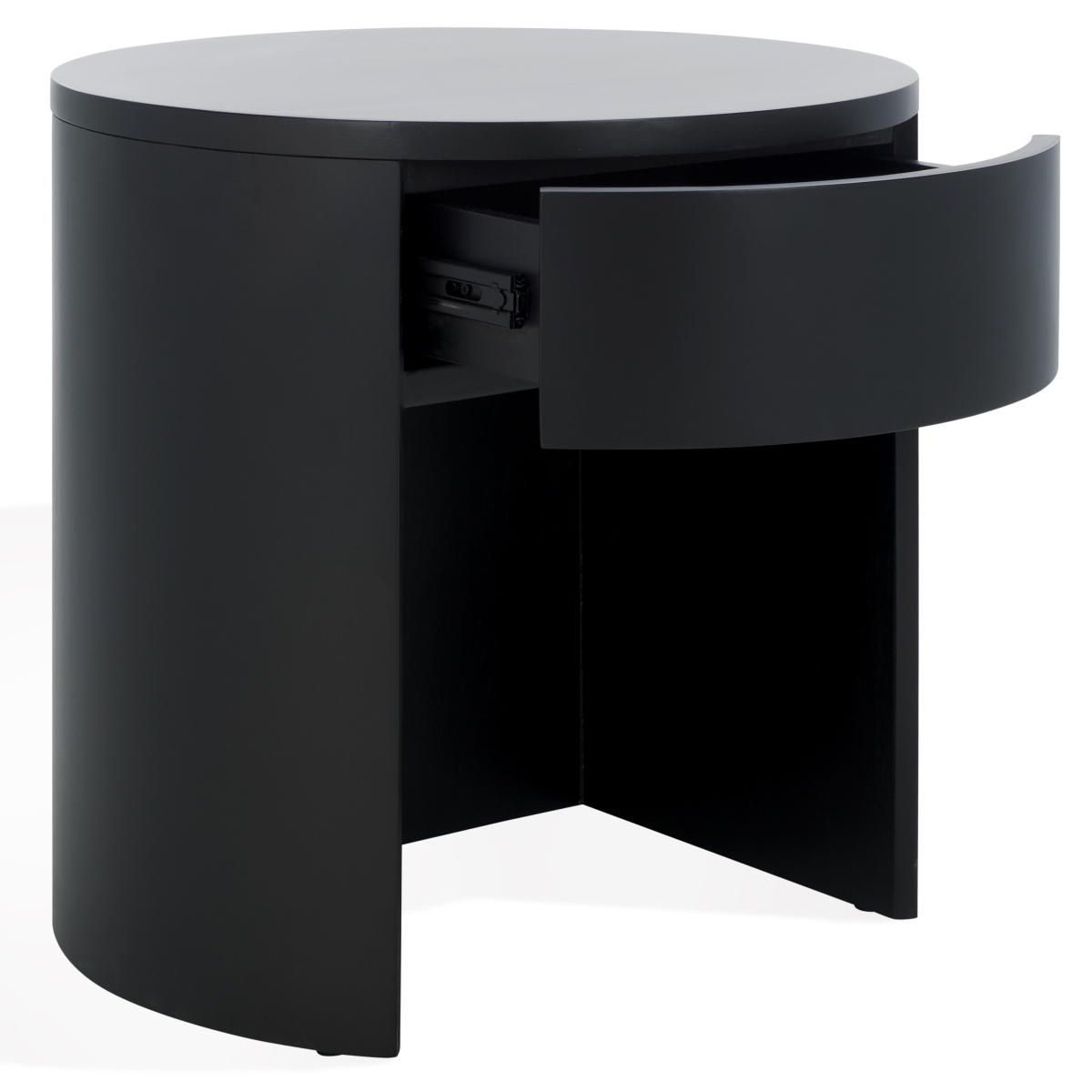 Daiya Round 1 Drawer Wood Nightstand - Black - Image 5