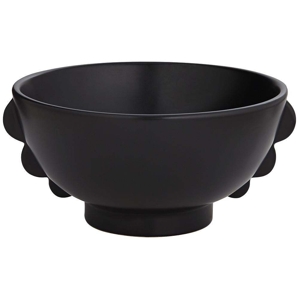 Vermosa Matte Black Ceramic Round Bowl - Image 0