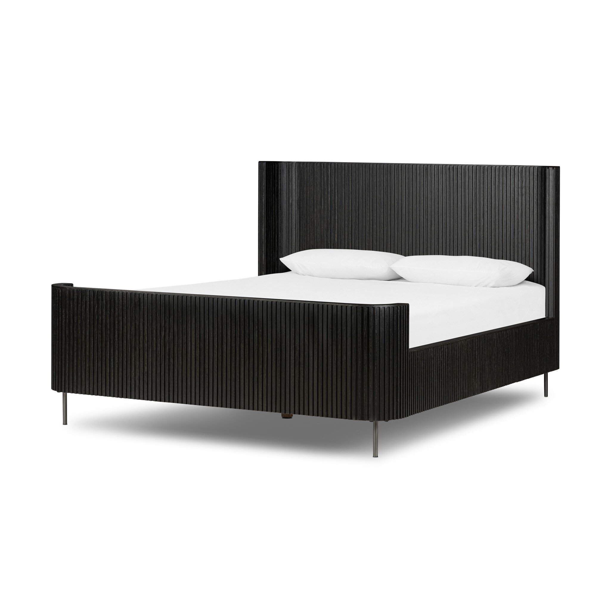 Fletcher Bed - Distressed Black Oak - Image 0