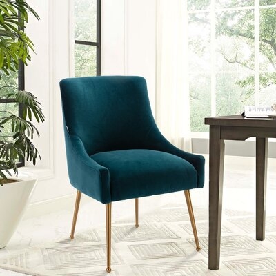 Velvet Upholstered Side Chair - Image 0