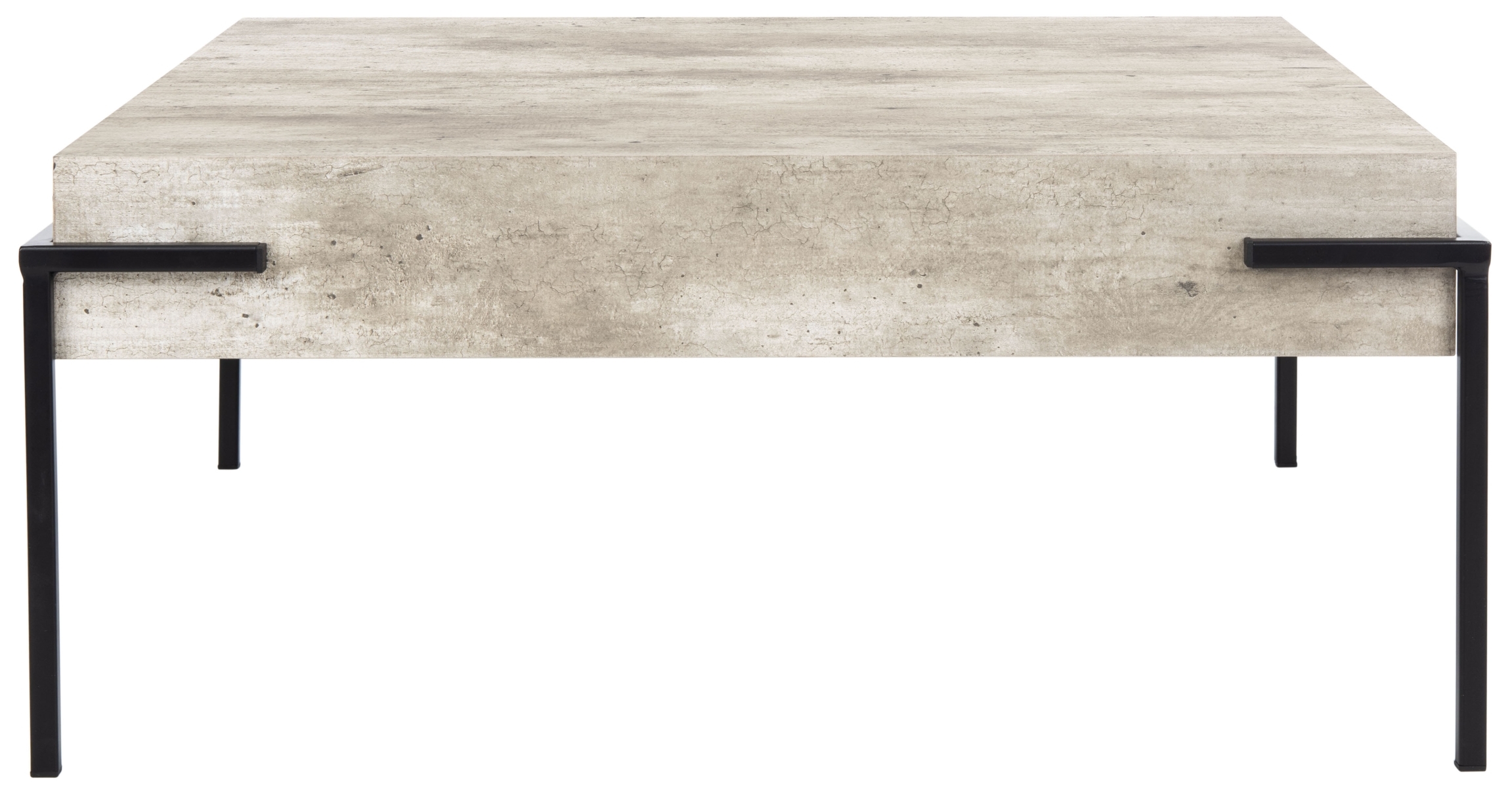 Eli Square Coffee Table - Light Grey / Black - Safavieh - Image 0