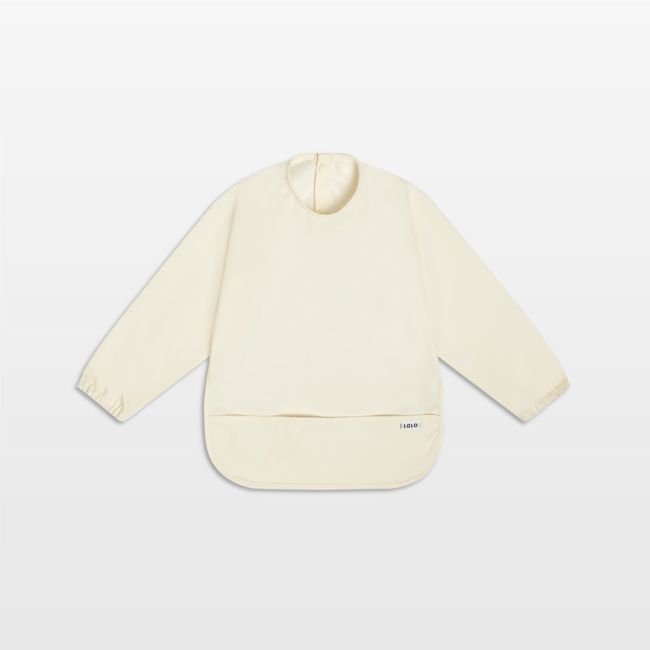 Lalo Oatmeal White Smock Bib - Image 0