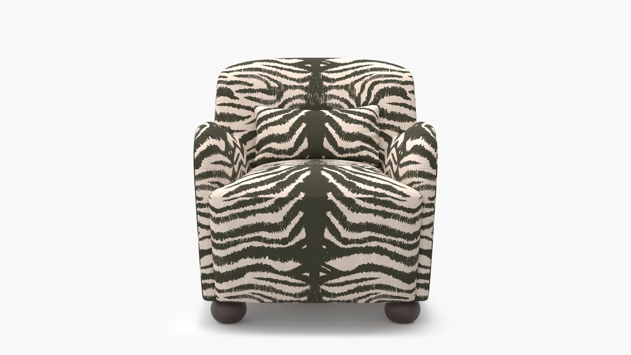 Club Chair, Zebra, Espresso Bun Foot - Image 0