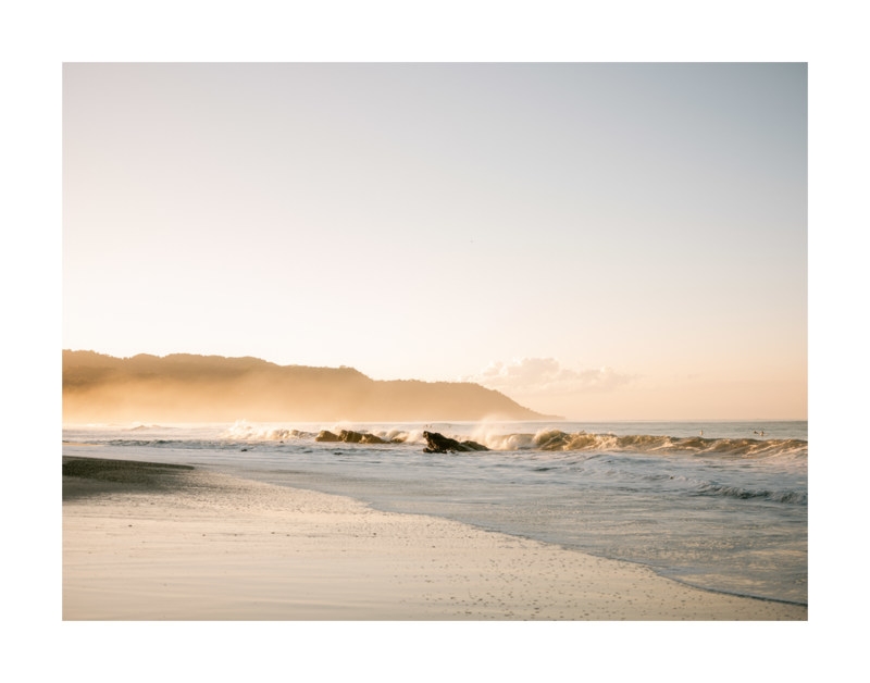 The Golden Coast | Sunrise at Santa Teresa Beach Costa Rica Art Print, White Frame, 20" x 16" - Image 2