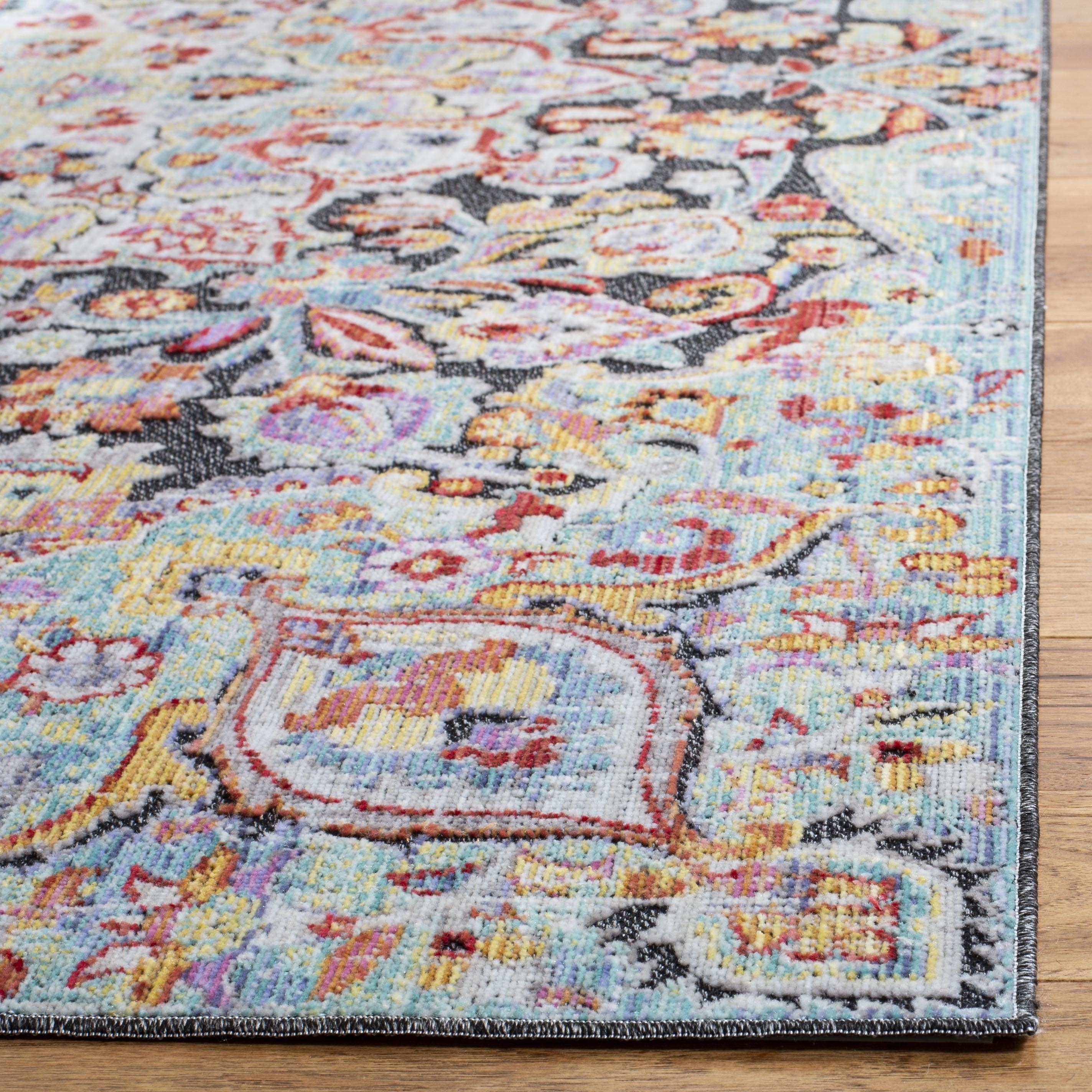 Arlo Home Woven Area Rug, PRV182J, Aqua/Black,  4' X 6' - Image 2