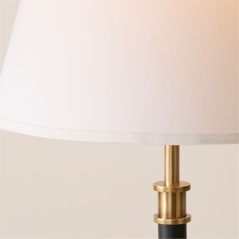 Viator Wrapped Black Leather Table Lamp - Image 2