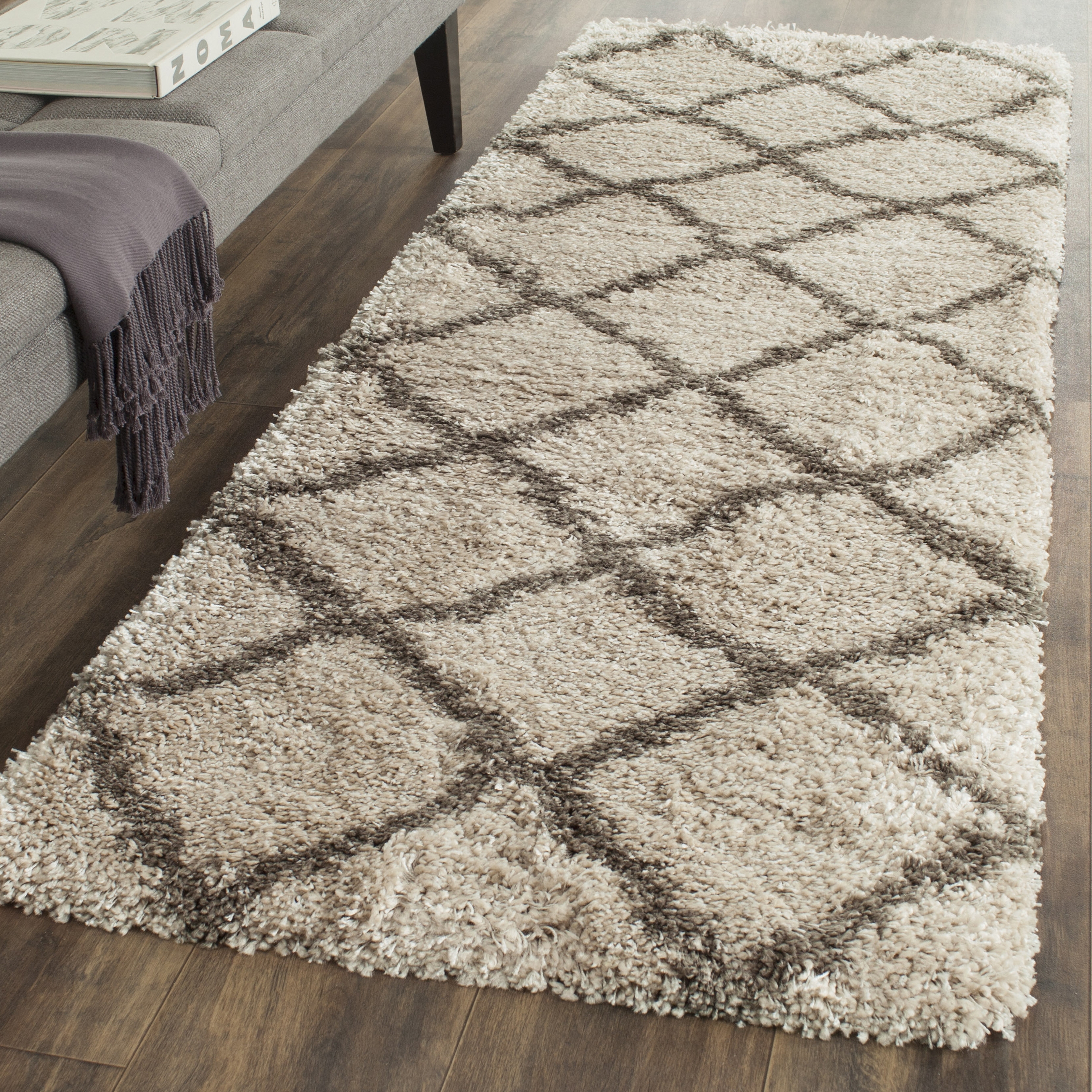 Arlo Home Woven Area Rug, SGB489D, Taupe/Grey,  2' 3" X 11' - Image 1