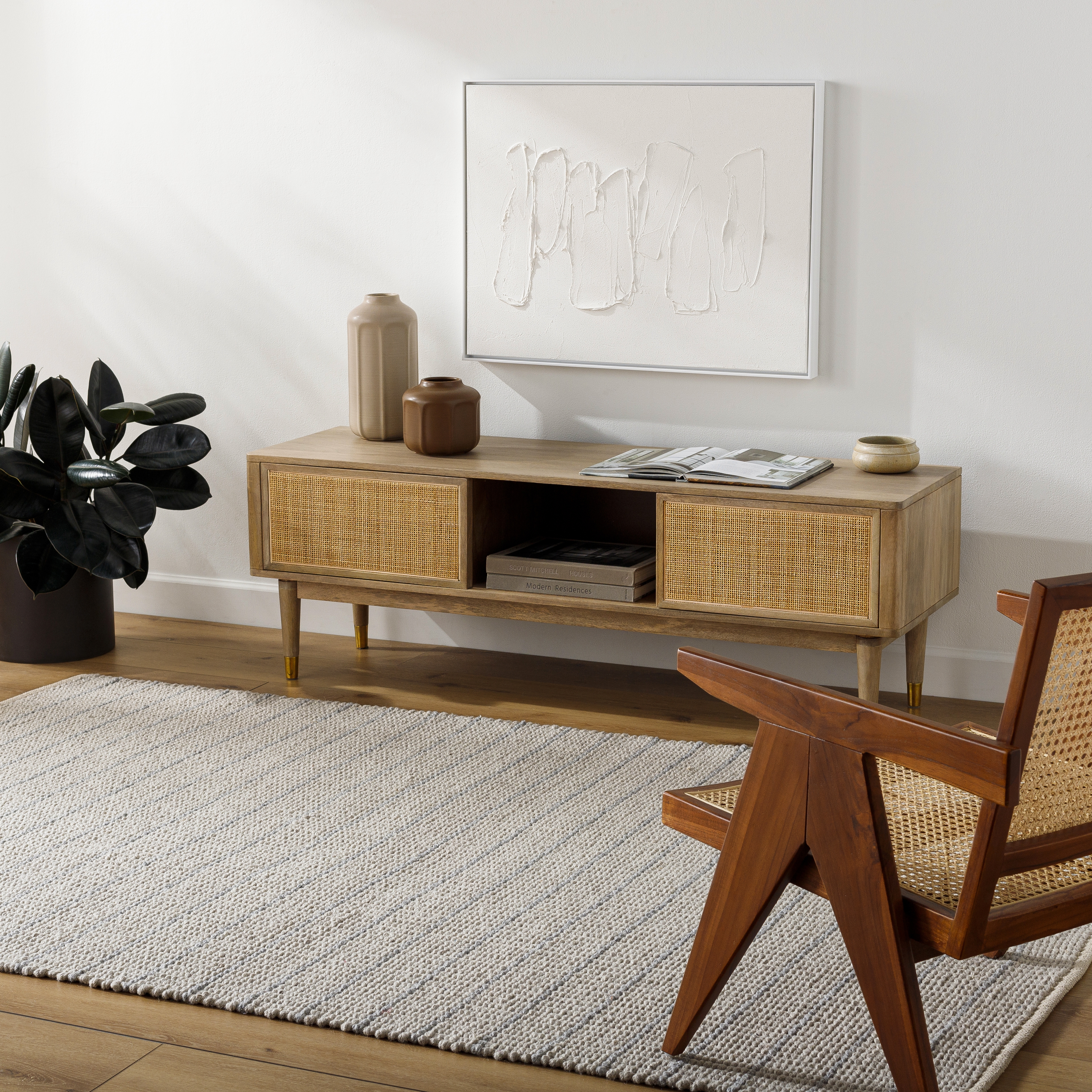 Ahlat Beige Indoor 5' x 7'6" Handmade Rug - Image 1