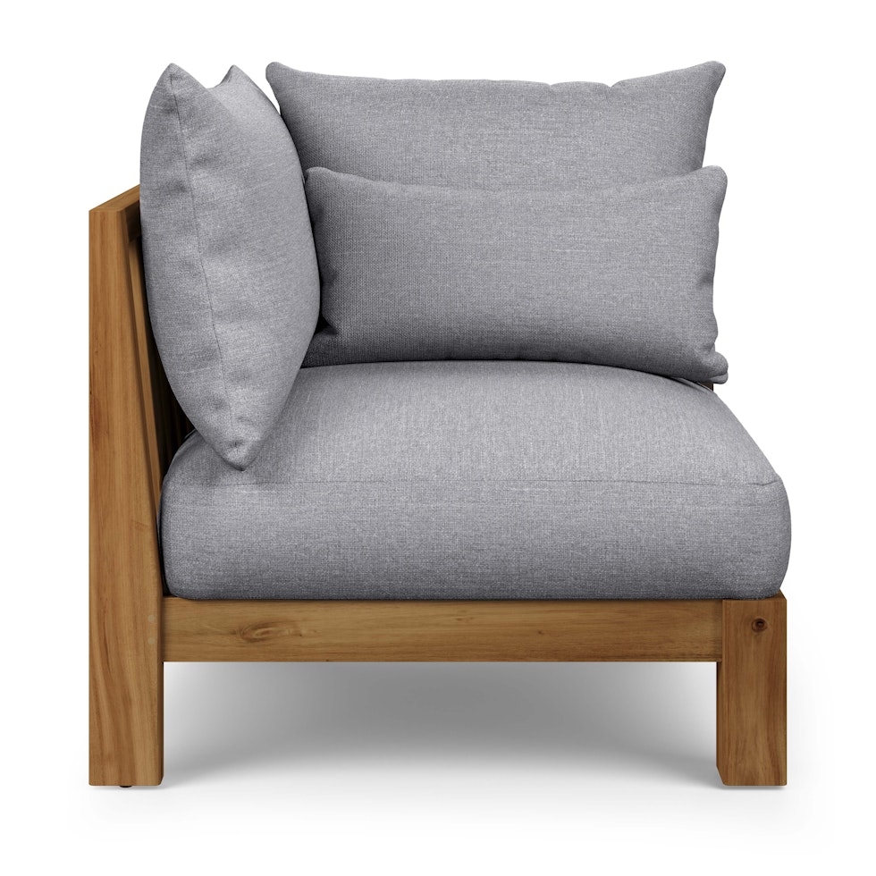 Cove 34.25" Outdoor Corner Chair Module - Basket Gray - Image 2