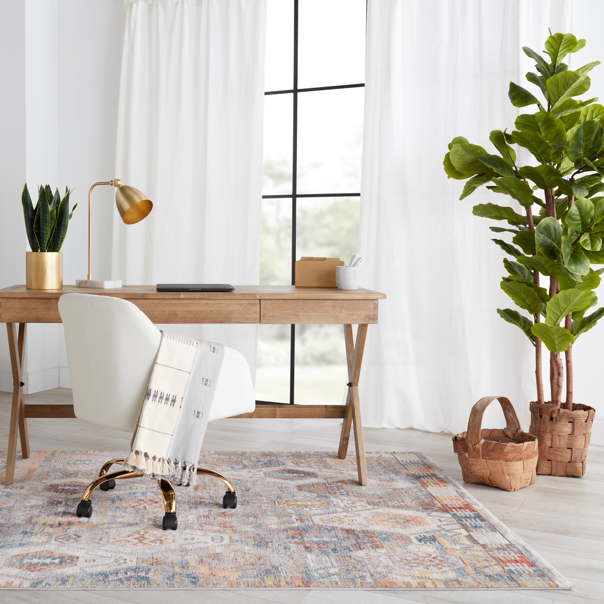 Vibe by Strata Medallion Multicolor/ Ivory Area Rug (9'3"X13'3") - Image 6