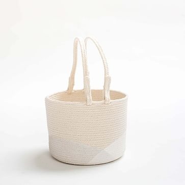 Cled Mondays Double Handle Basket Basket Cotton Pink/Yellow Latex Print - Image 3