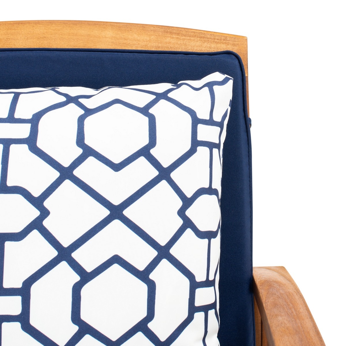 Rocklin 4 Pc Outdoor Set - Natural/Nvy + Trellis P - Safavieh - Image 2