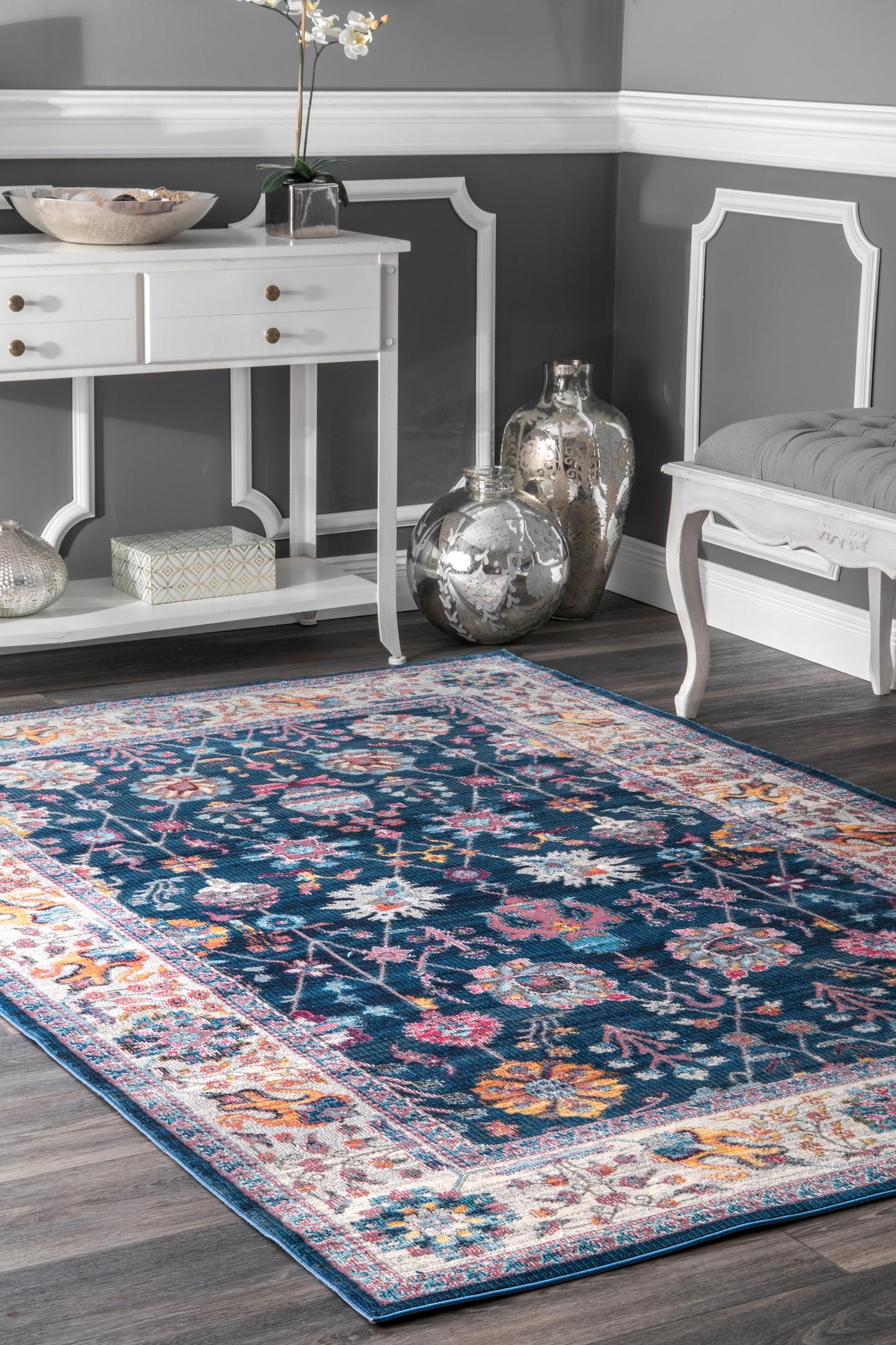 Classic Tinted Floral Area Rug - Image 0