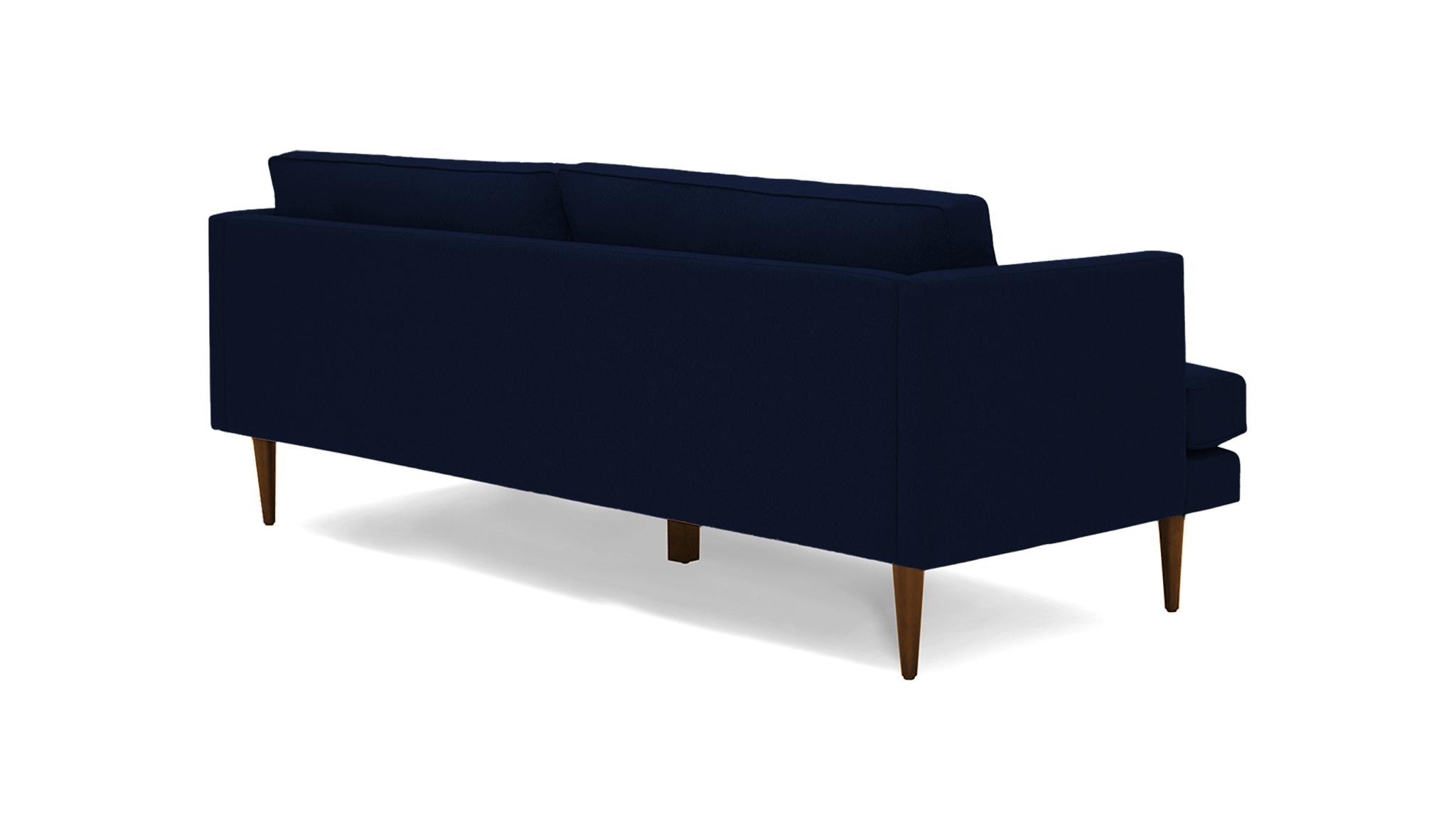 Blue Preston Mid Century Modern 86" Sofa - Royale Cobalt - Mocha - Image 3