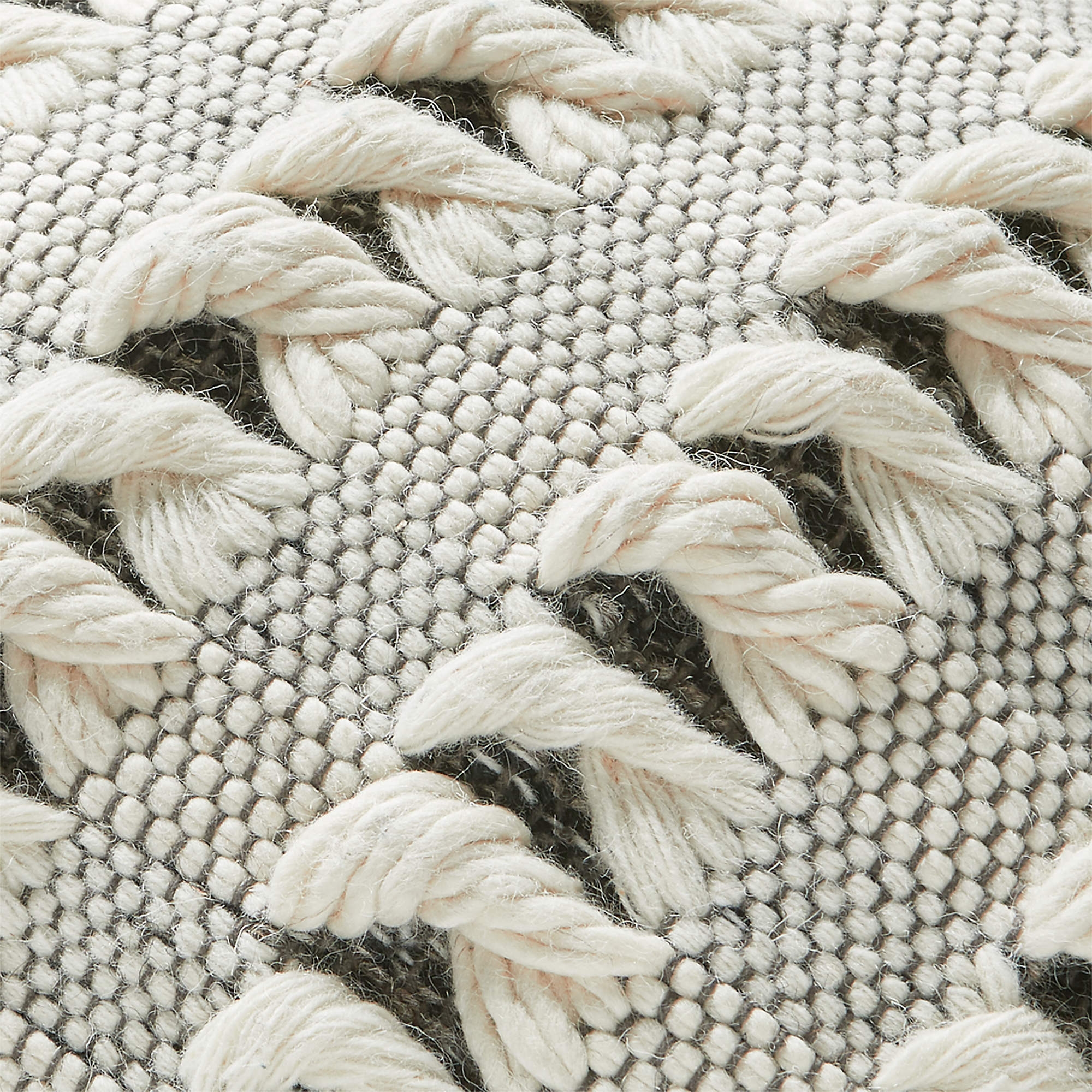 Simon Ivory White Wool Throw Pillow with Feather-Down Insert 20" - Image 3