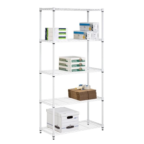 5-Tier White Heavy-Duty Adjustable Storage Shelving, 200-Pound Shelf Capacity - Image 0