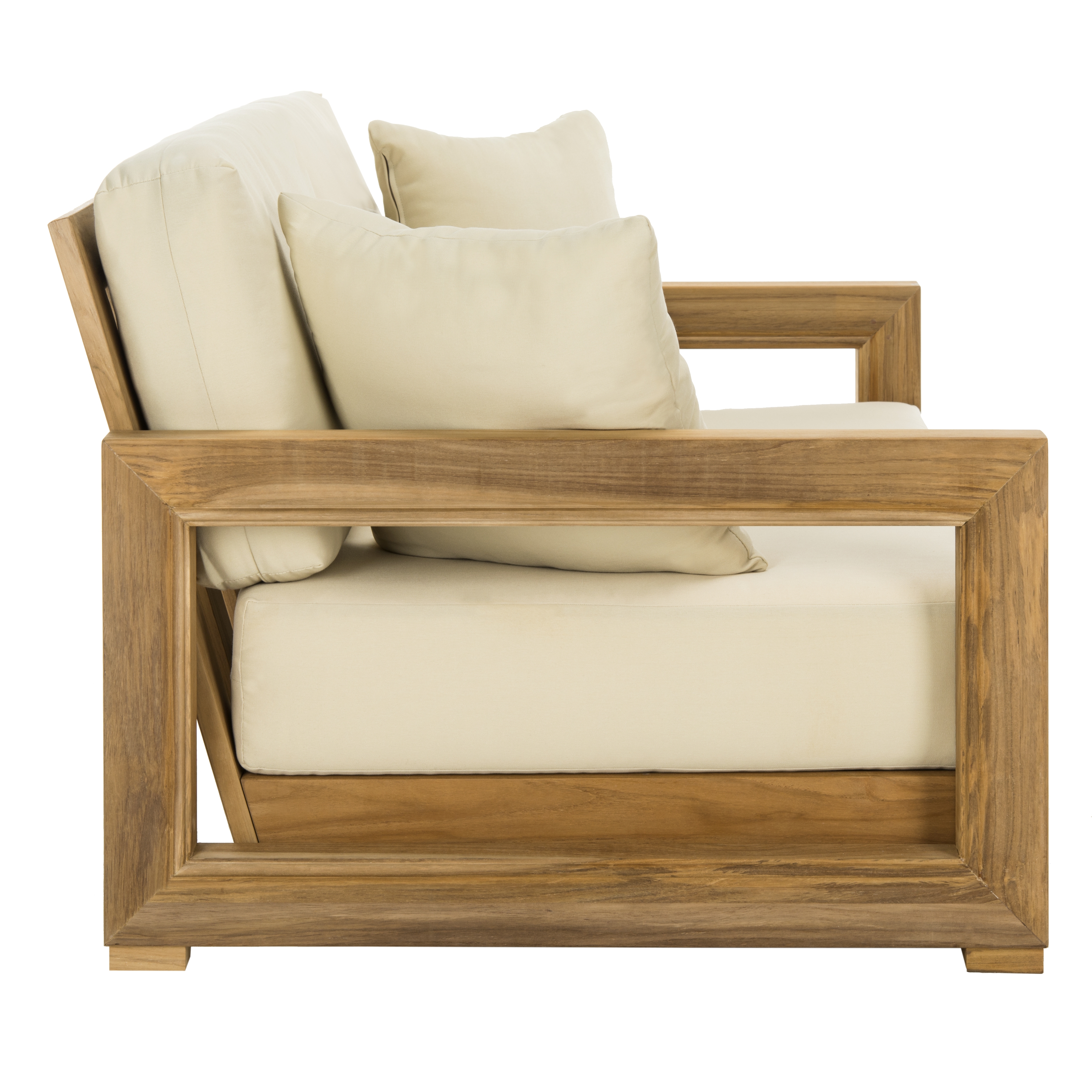 Montford 2-Seat Loveseat - Teak/Beige - Safavieh - Image 2